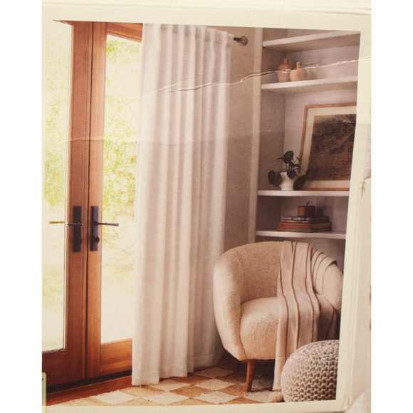 Threshold 50"x84" Blackout Chenille Rod Pocket Curtain Panel Ivory* - Picture 1 of 8